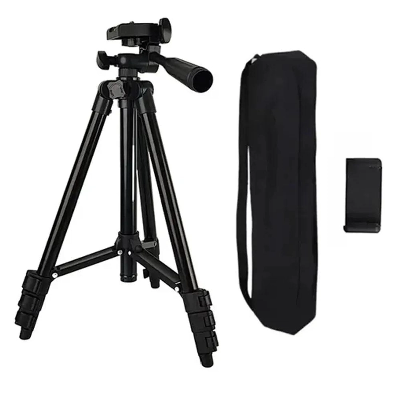TRIPODE DE ALUMINIO COMPACTO PARA CAMARA Y CELULAR CON ADAPTADOR - 7