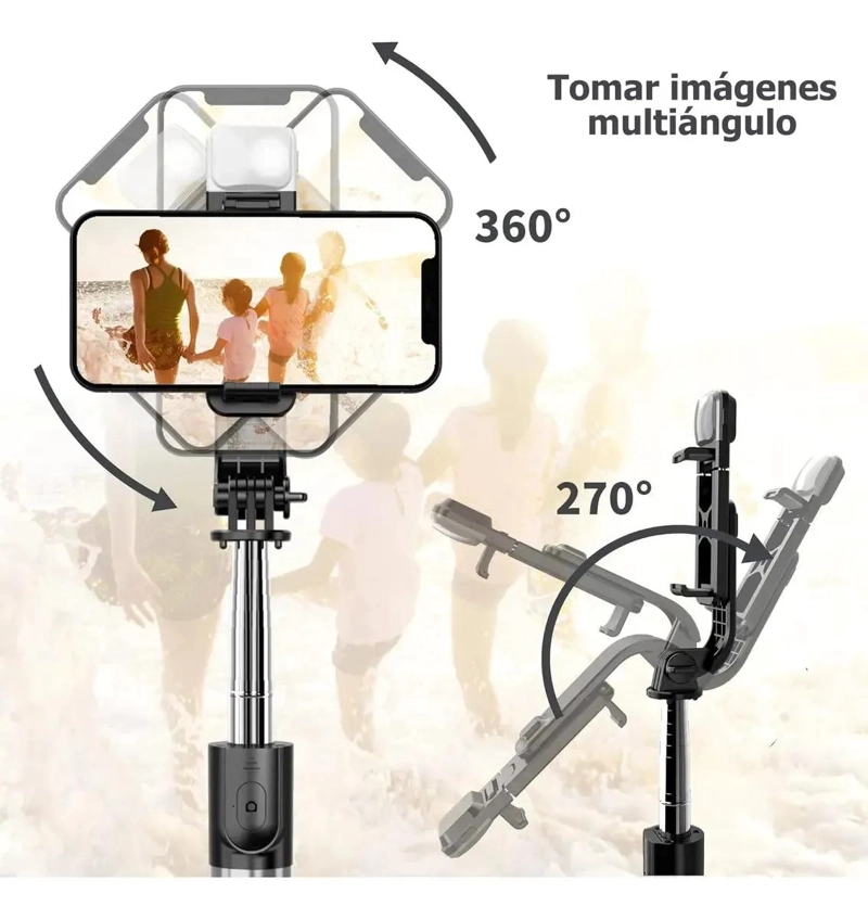 TRIPODE SELFIE AJUSTABLE CON LUZ Y CONTROL BLUETOOTH - 1