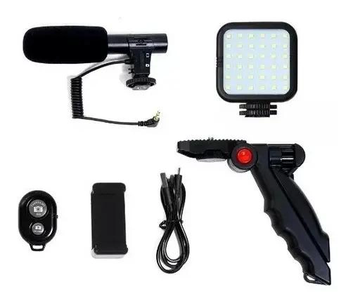 KIT DE VLOGGING MOVIL CON LUZ LED Y MICROFONO UNIDIRECCIONAL - 2