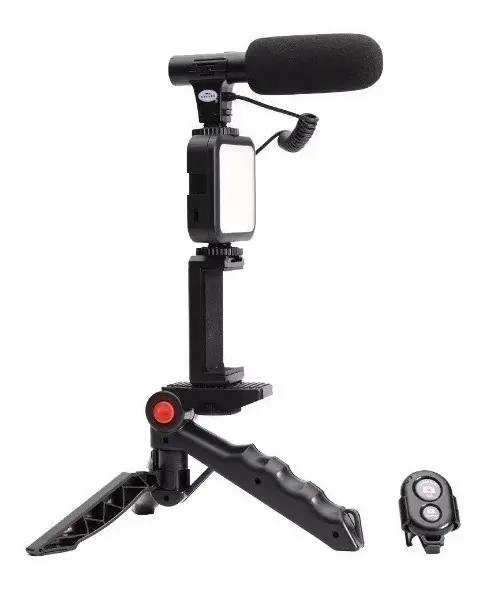 KIT DE VLOGGING MOVIL CON LUZ LED Y MICROFONO UNIDIRECCIONAL - 4