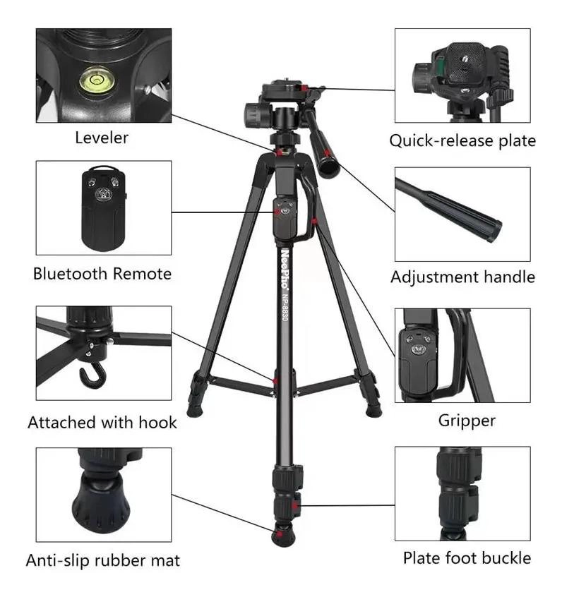 TRIPODE TELESCOPICO PORTATIL CON CONTROL REMOTO BLUETOOTH - 4
