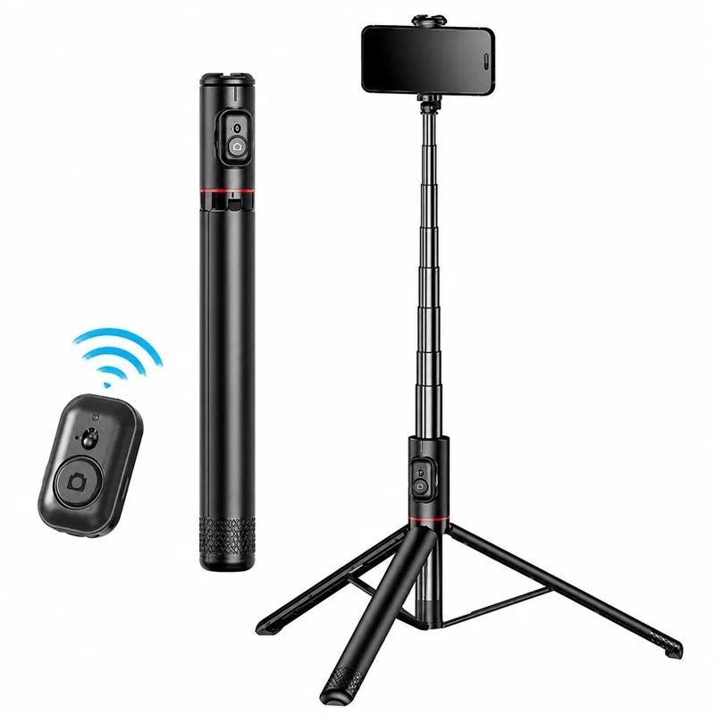 TRIPODE PORTATIL Y SELFIE STICK C10 PARA CELULARES - 2