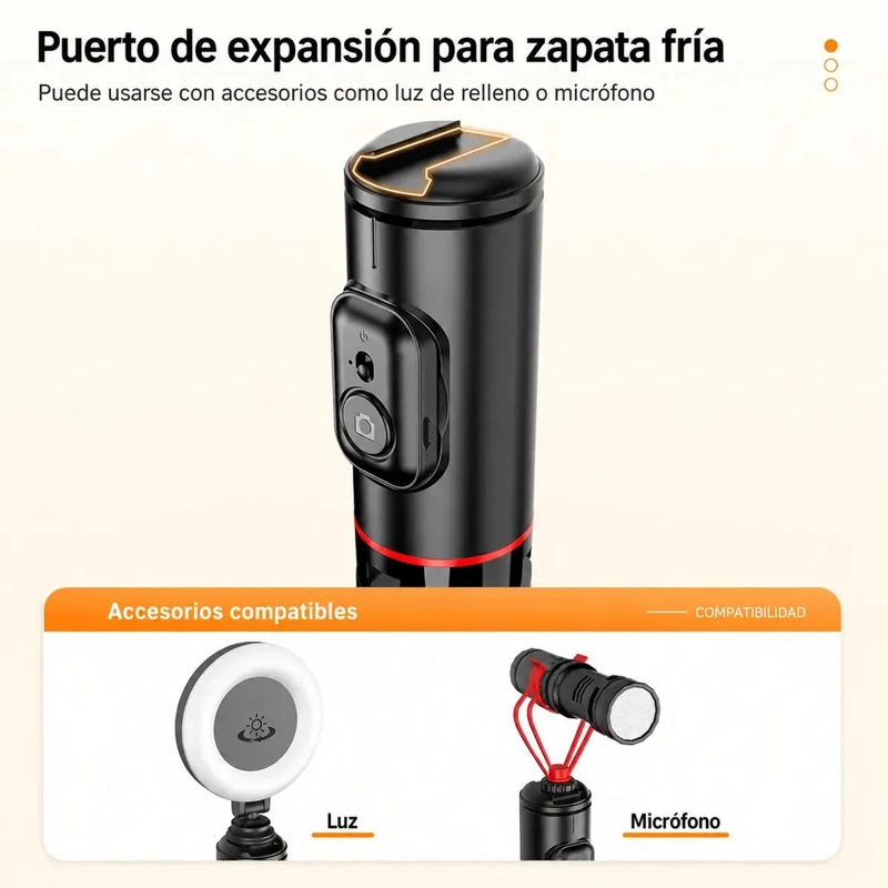 TRIPODE PORTATIL Y SELFIE STICK C10 PARA CELULARES - 9