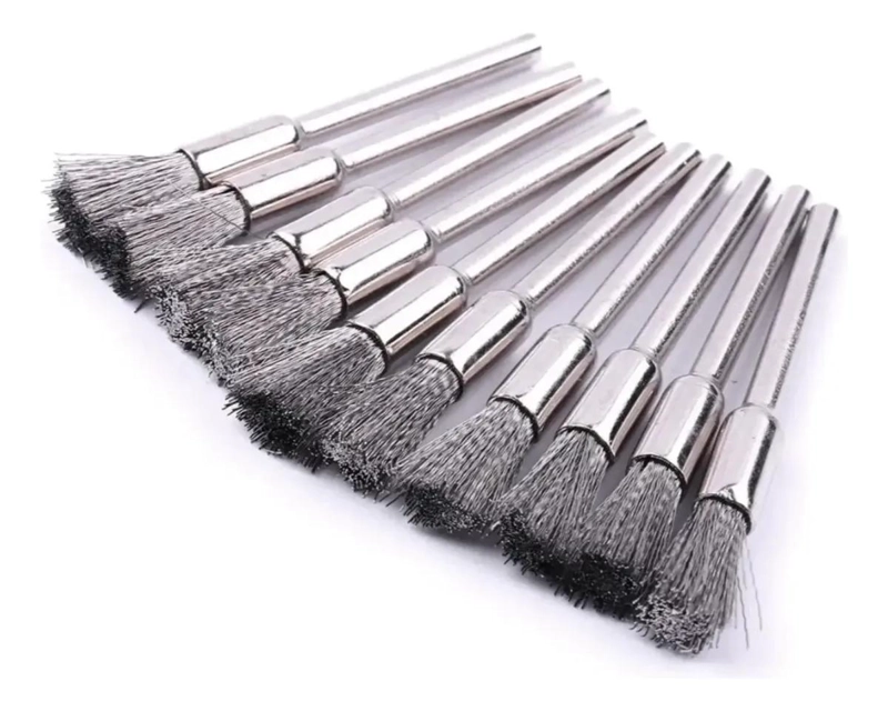 SET DE 10 CEPILLOS DE ALAMBRE DE ACERO 5MM - 1