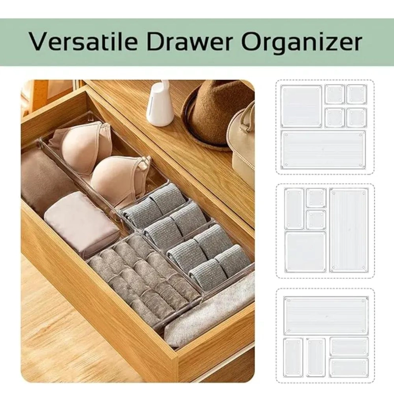 ORGANIZADOR DE CAJONES TRANSPARENTE MULTIUSO CON 36 PIEZAS - 6