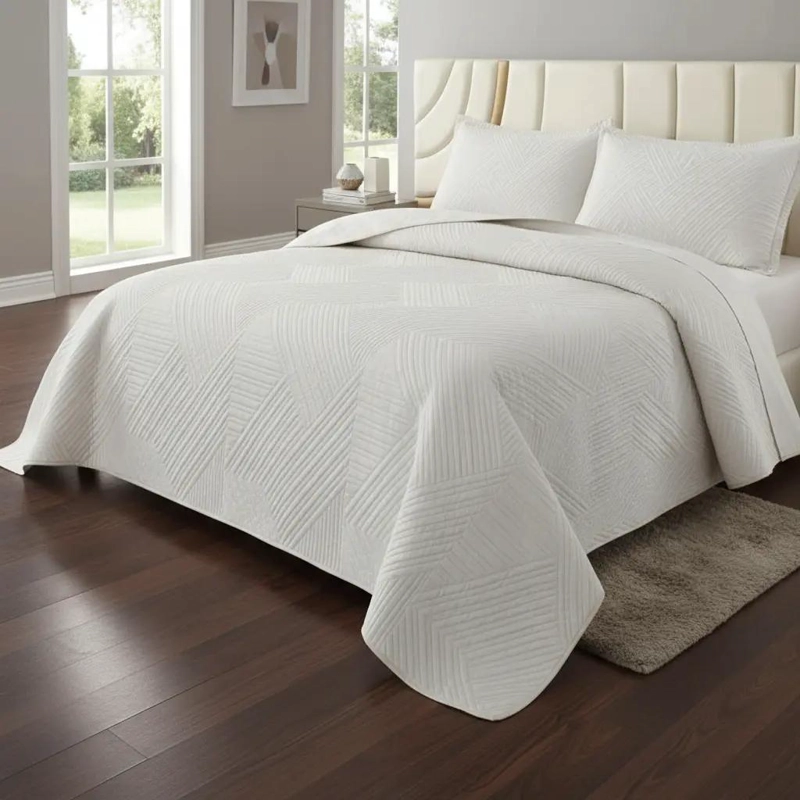CUBRECAMA QUILT 2 PLAZAS SUAVE Y REVERSIBLE NEGRO - 1