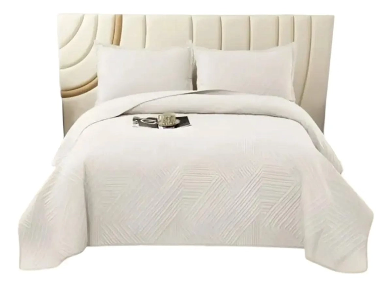 CUBRECAMA QUILT 2 PLAZAS SUAVE Y REVERSIBLE NEGRO - 2