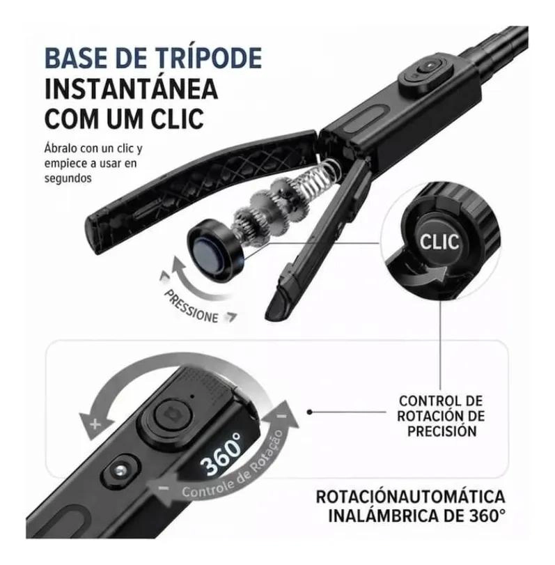 TRIPODE SELFIE INTELIGENTE CON SEGUIMIENTO FACIAL Y CONTROL REMOTO - 10