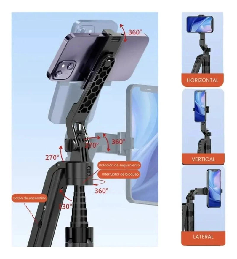 TRIPODE SELFIE INTELIGENTE CON SEGUIMIENTO FACIAL Y CONTROL REMOTO - 4