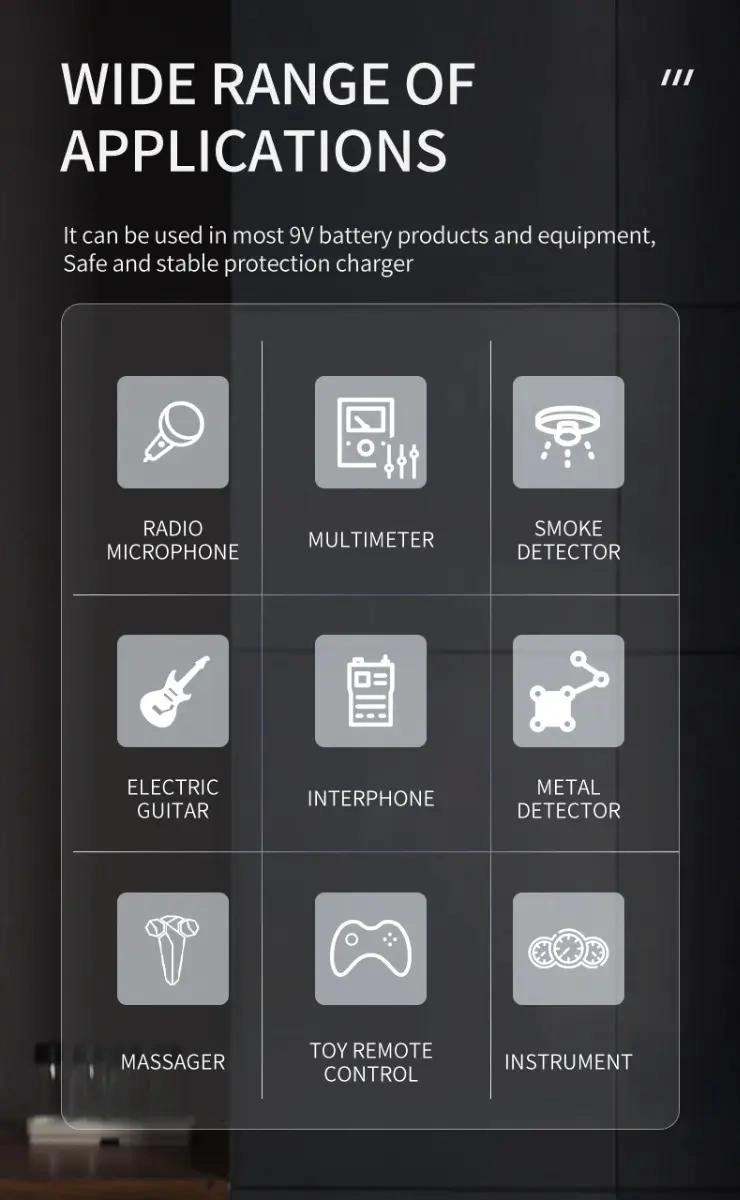 BATERIA RECARGABLE DE LITIO 9V 1200MAH PARA MULTIPLES USOS - 6