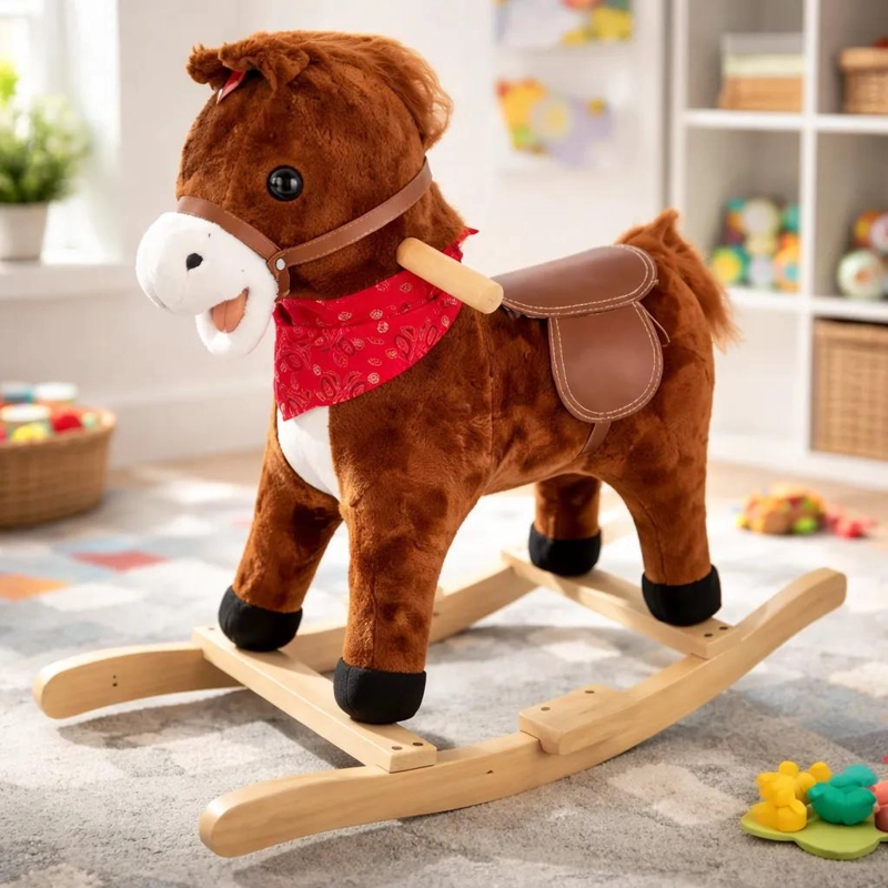 CABALLO BALANCIN MECEDOR DE MADERA CON SONIDO PARA NIÑOS - 2