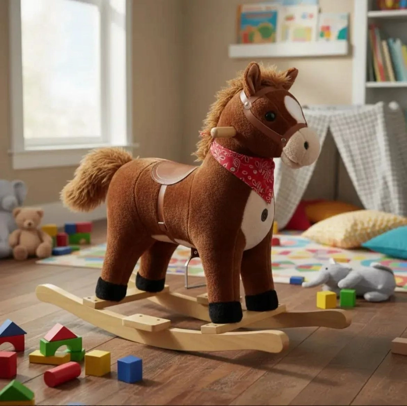 CABALLO BALANCIN MECEDOR DE MADERA CON SONIDO PARA NIÑOS - 3