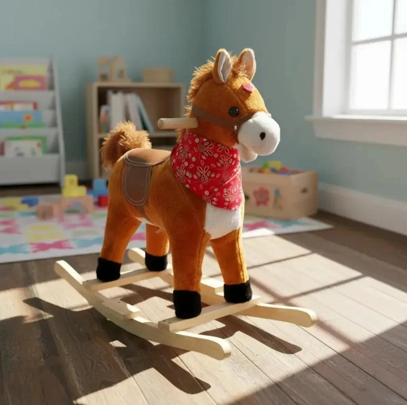 CABALLO BALANCIN MECEDOR DE MADERA CON SONIDO PARA NIÑOS - 5