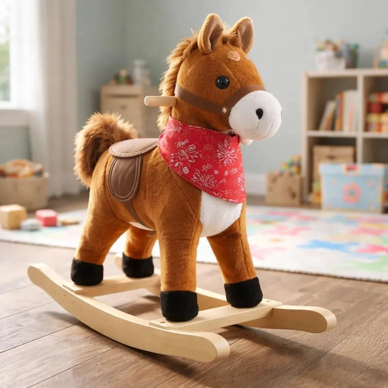 CABALLO BALANCIN MECEDOR DE MADERA CON SONIDO PARA NIÑOS - 6