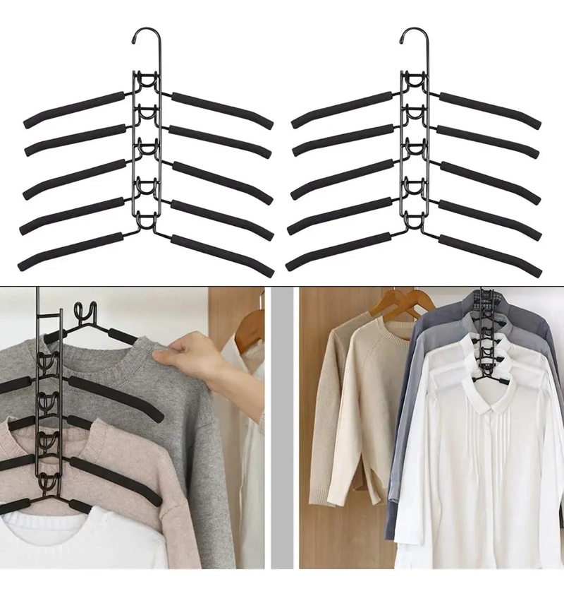 COLGADORES DE ROPA ANTIDESLIZANTES PACK DE 2 PERCHAS MULTIFUNCIONALES - 10