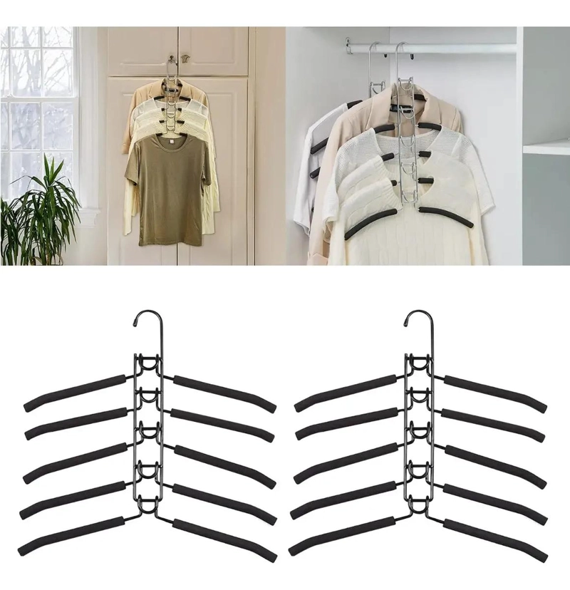 COLGADORES DE ROPA ANTIDESLIZANTES PACK DE 2 PERCHAS MULTIFUNCIONALES - 9