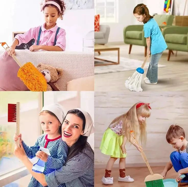 JUEGO DE LIMPIEZA DIDACTICO DE MADERA PARA NIÑOS - 3