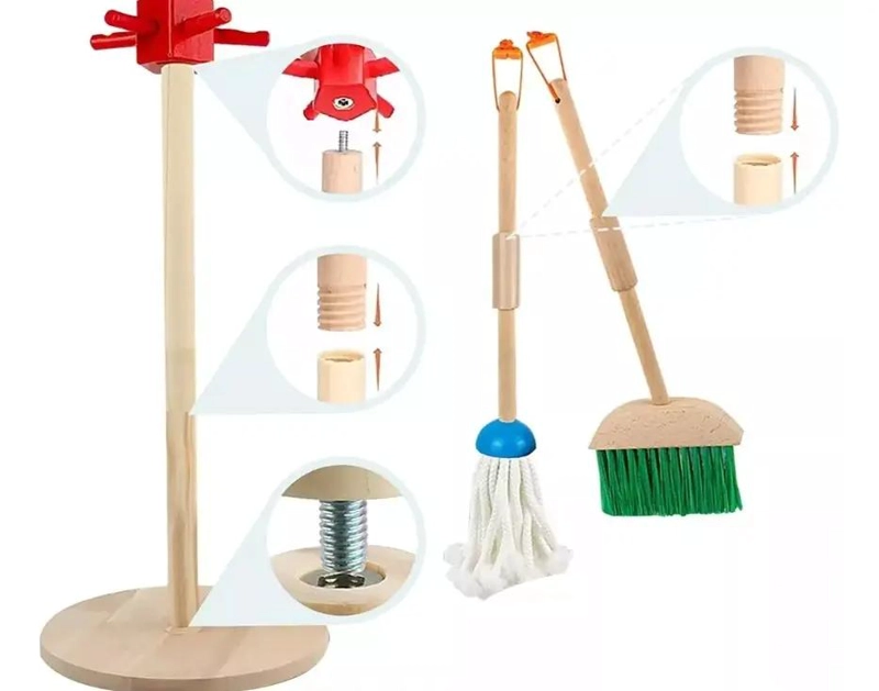 JUEGO DE LIMPIEZA DIDACTICO DE MADERA PARA NIÑOS - 5