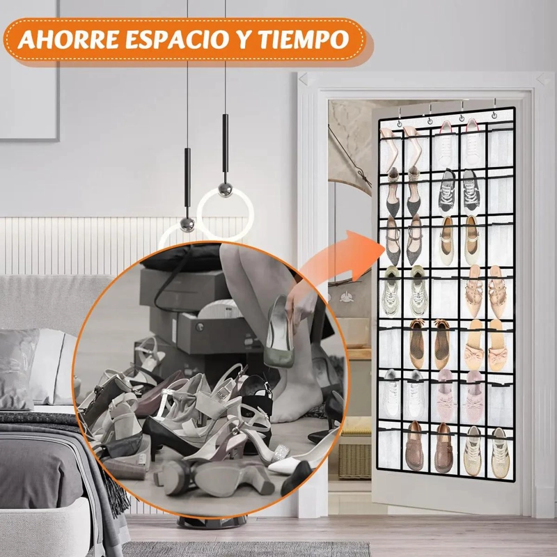 ORGANIZADOR COLGANTE DE ZAPATOS CON 35 BOLSILLOS PARA PUERTA - 3