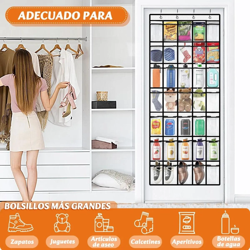 ORGANIZADOR COLGANTE DE ZAPATOS CON 35 BOLSILLOS PARA PUERTA - 4