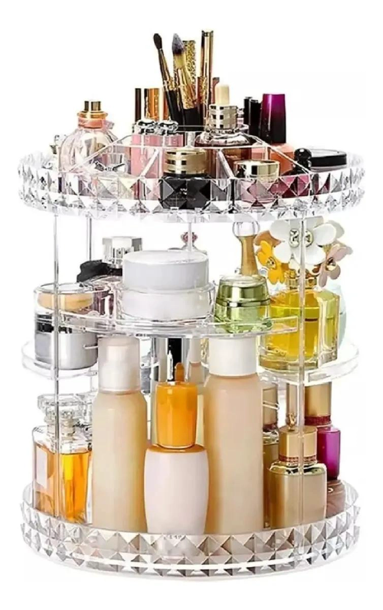 ORGANIZADOR GIRATORIO DE ACRILICO PARA COSME TICOS Y MAQUILLAJE - 1
