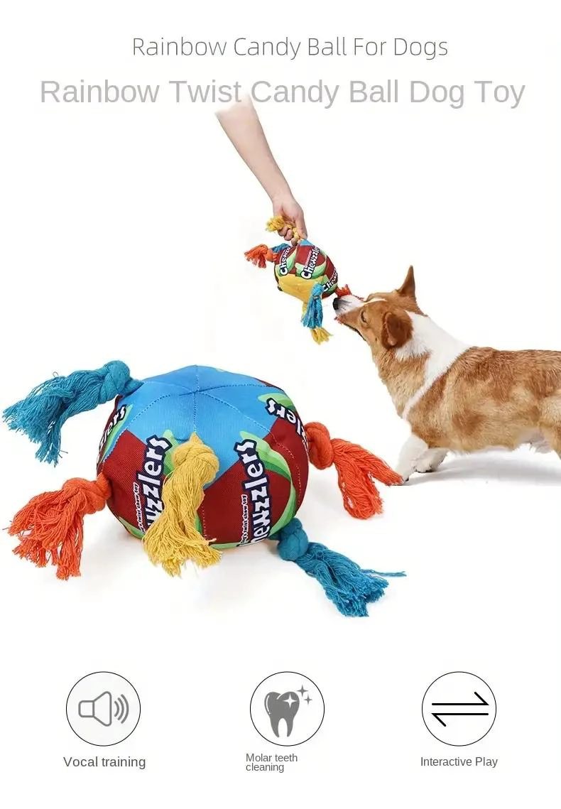 PELOTA MASTICABLE PARA PERROS 14.5CM IDEAL PARA SALUD BUCAL - 1