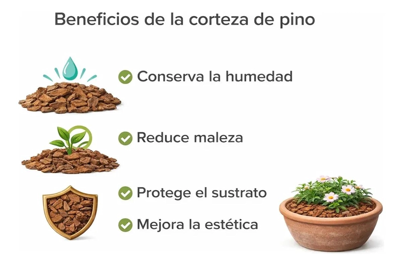 CORTEZA DE PINO NATURAL PARA JARDINERIA 10 LITROS - 7