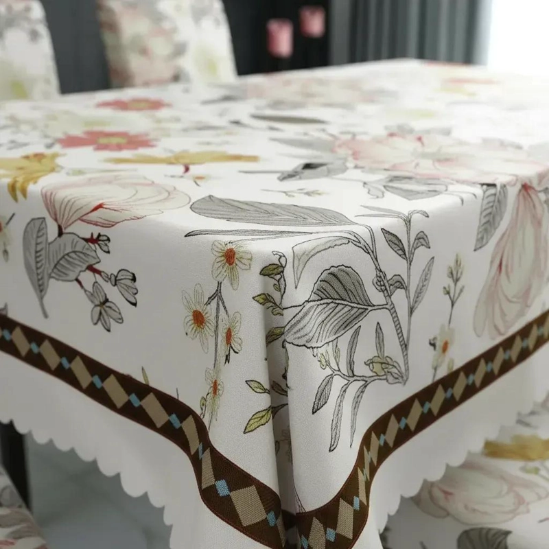 MANTEL RECTANGULAR IMPERMEABLE CON FUNDAS PARA SILLAS - 2