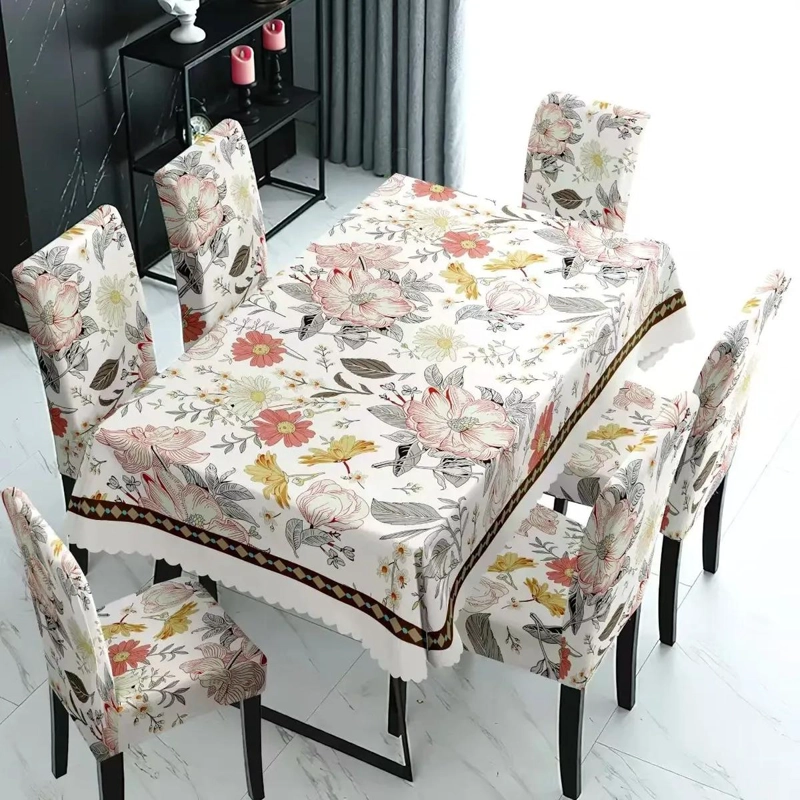MANTEL RECTANGULAR IMPERMEABLE CON FUNDAS PARA SILLAS - 3