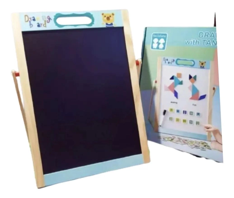 PIZARRA DIDACTICA MAGNE TICA DOBLE CARA PARA NIÑOS - 3