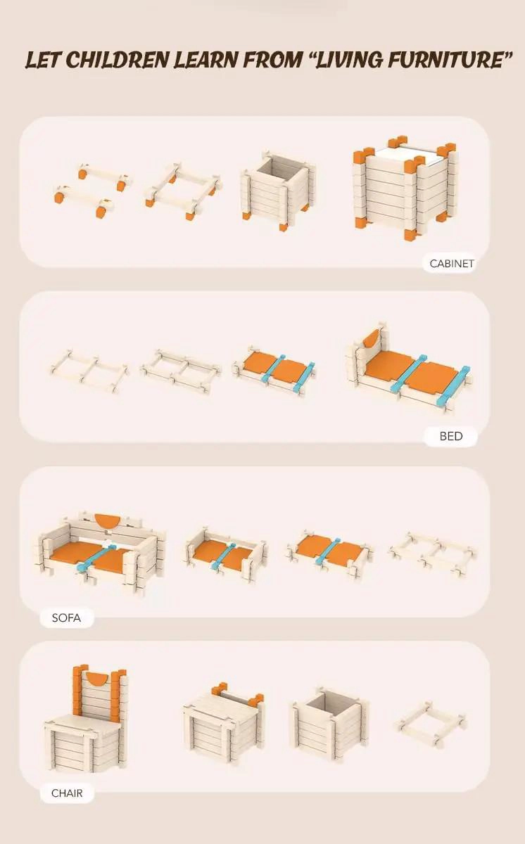 JUEGO DE BLOQUES DE MADERA 120 PIEZAS PARA CONSTRUCCION - 7