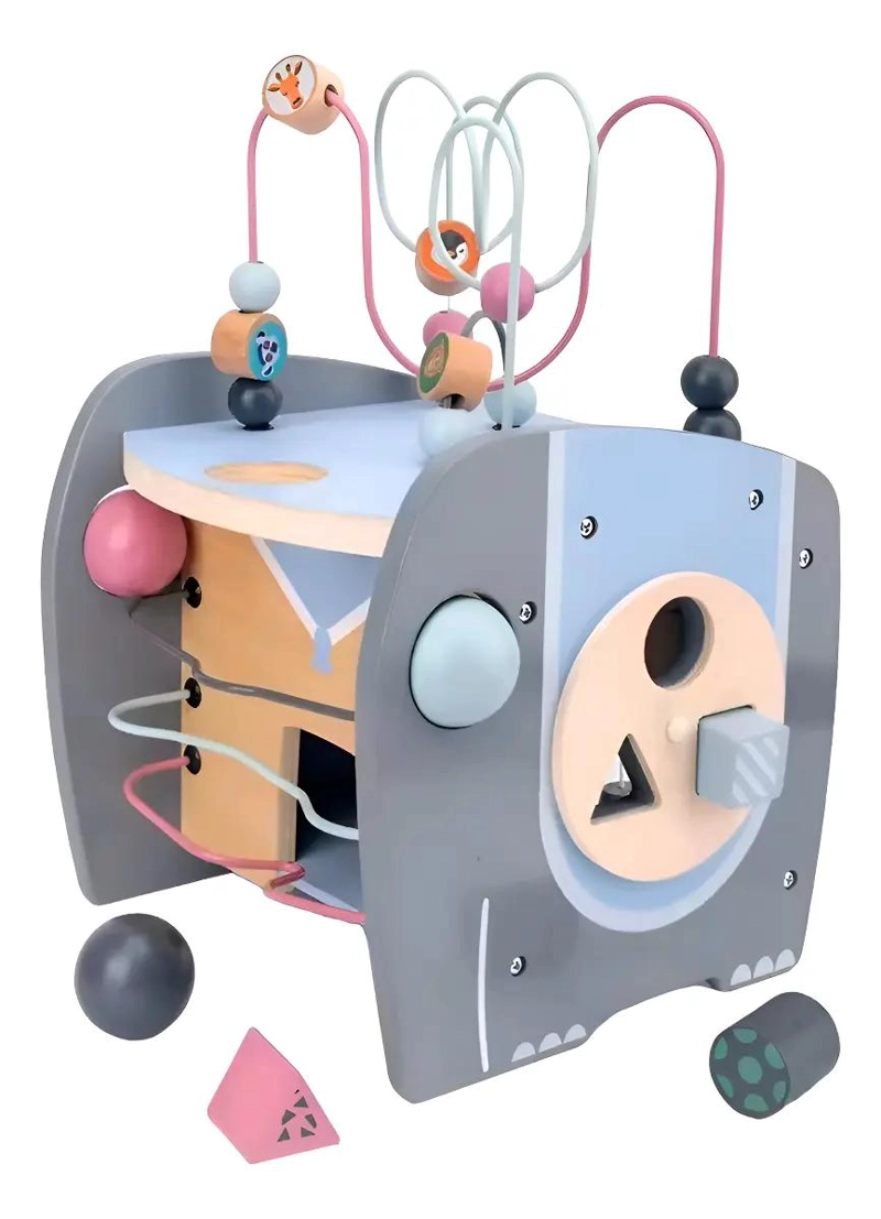 CUBO DE MOTRICIDAD DE MADERA PARA NIÑOS - 1
