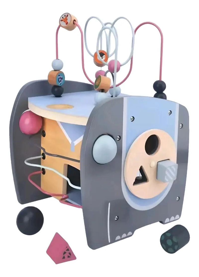 CUBO DE MOTRICIDAD DE MADERA PARA NIÑOS - 2