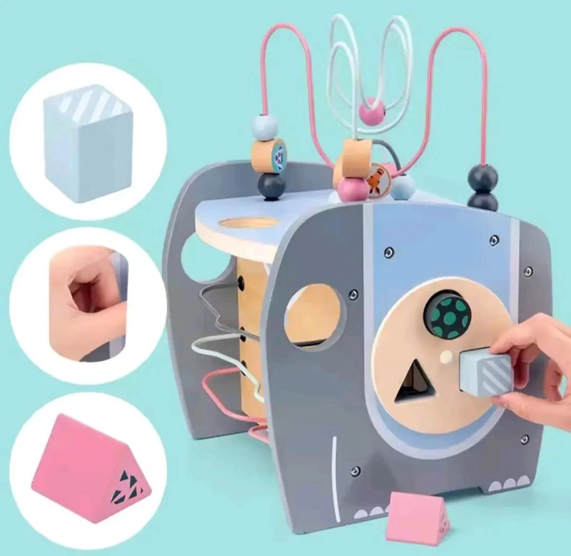 CUBO DE MOTRICIDAD DE MADERA PARA NIÑOS - 4