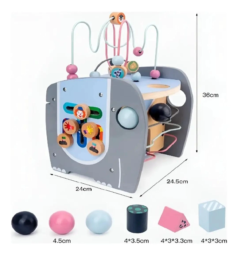 CUBO DE MOTRICIDAD DE MADERA PARA NIÑOS - 5