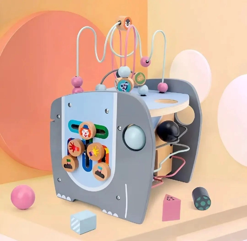 CUBO DE MOTRICIDAD DE MADERA PARA NIÑOS - 7