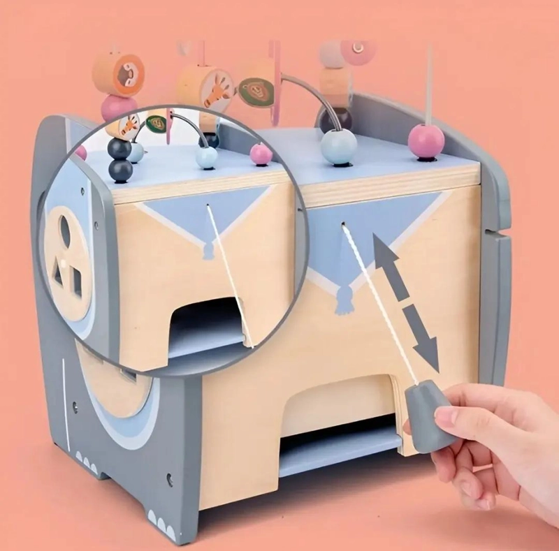 CUBO DE MOTRICIDAD DE MADERA PARA NIÑOS - 8