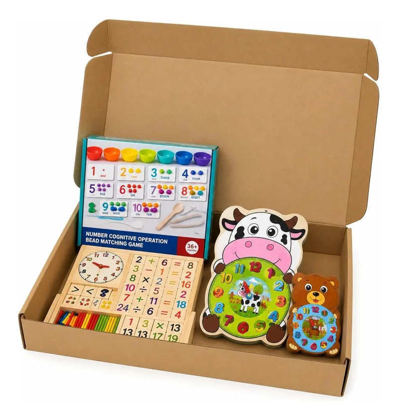 SET DE 3 JUGUETES DIDACTICOS DE MADERA PARA APRENDIZAJE - 4