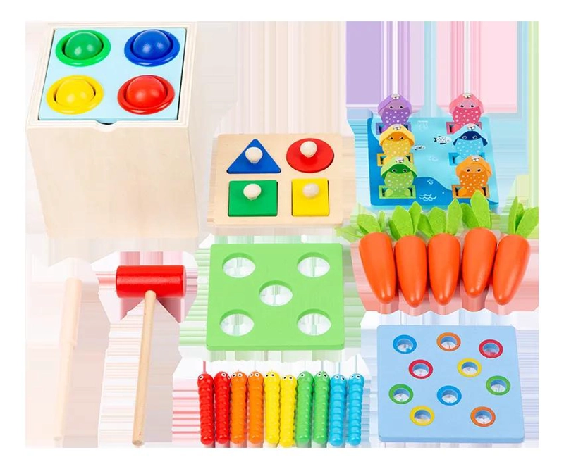 JUGUETE DIDACTICO 5 EN 1 DE MADERA PARA NIÑOS - 5