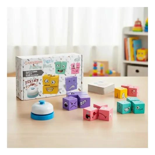 JUEGO DIDACTICO DE ROMPECABEZAS EMOJI CON TIMBRE PARA NIÑOS - 1
