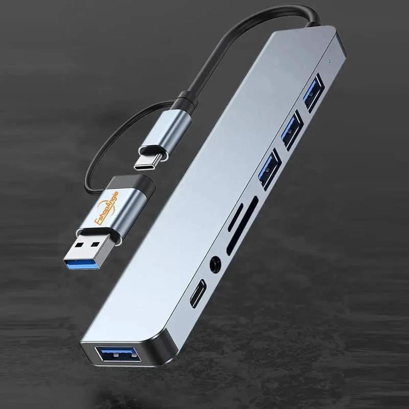 CONCENTRADOR USB TIPO C 8 PUERTOS PARA CONECTAR PERIFE RICOS - 3