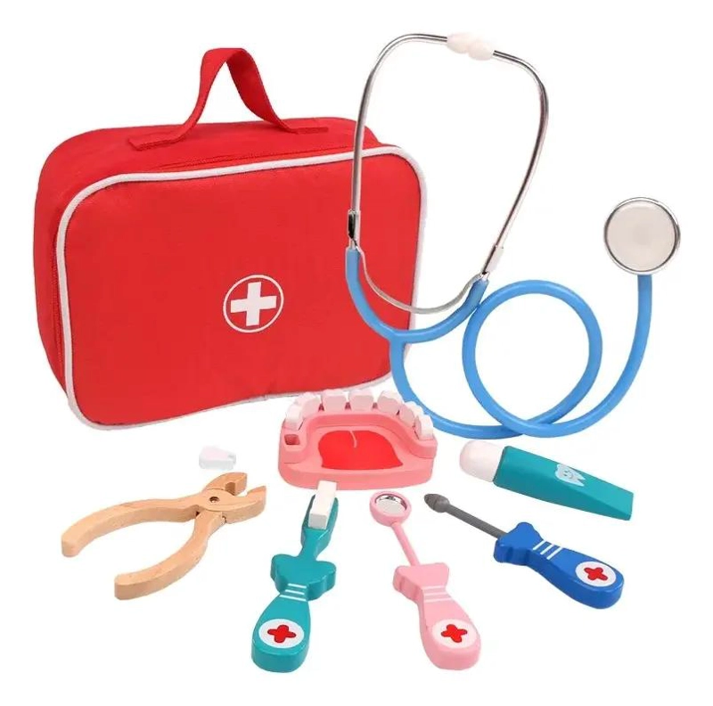 JUEGO DE MADERA MALETA DE DOCTOR CON ACCESORIOS EDUCATIVOS - 3