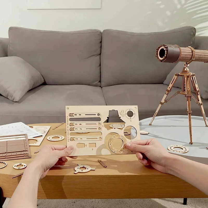 PUZZLE 3D DE MADERA TELESCOPIO CLASICO PARA ARMAR - 6