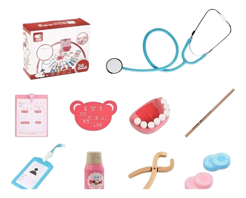 SET DE JUEGO DE ROLES PARA DOCTOR Y DENTISTA DE MADERA - 6