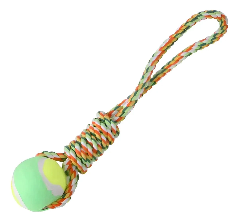 PELOTA DE FIELTRO CON CUERDA DE ALGODON PARA PERROS - 3