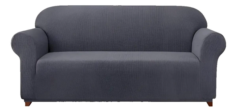 FUNDA ELASTICA PARA SOFA CUADRILLE 2 CUERPOS COLOR GRIS - 1