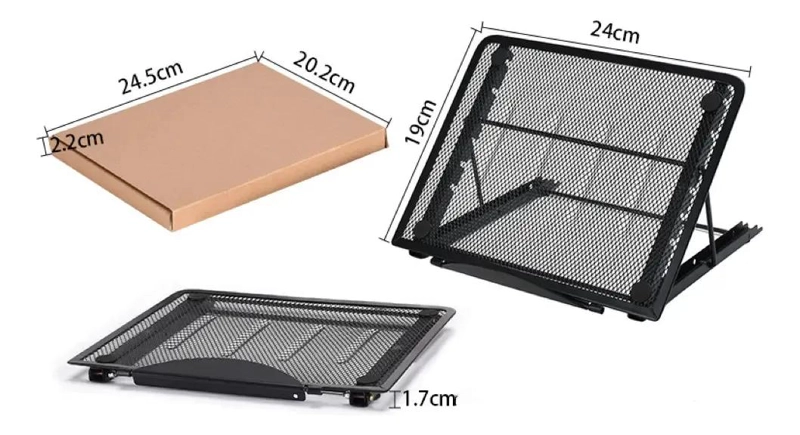 SOPORTE PLEGABLE PARA NOTEBOOK DE ACERO NEGRO - 6