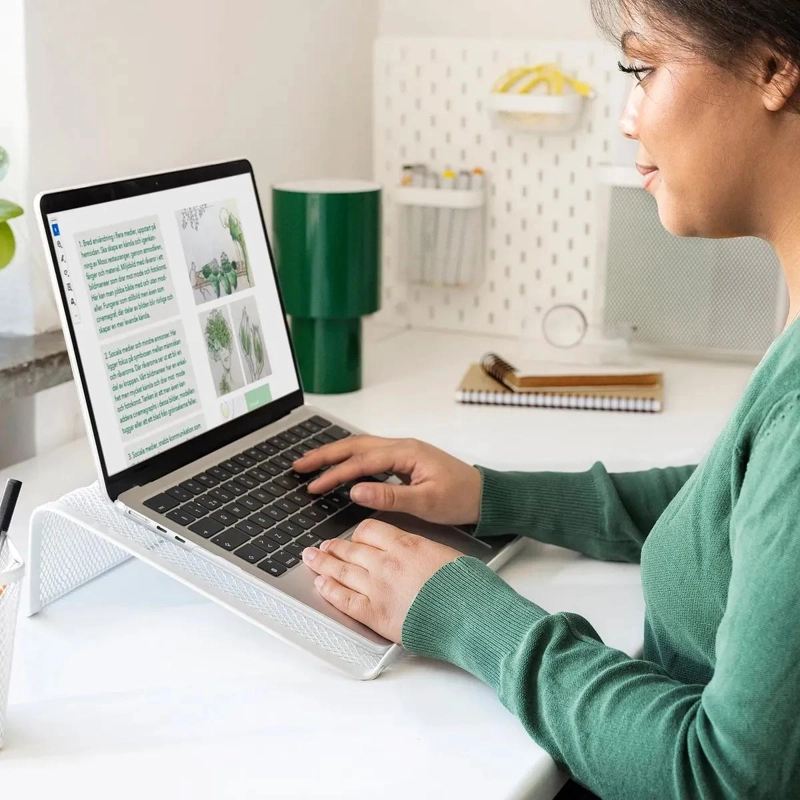 SOPORTE ERGONOMICO PARA NOTEBOOK EN ACERO BLANCO - 4