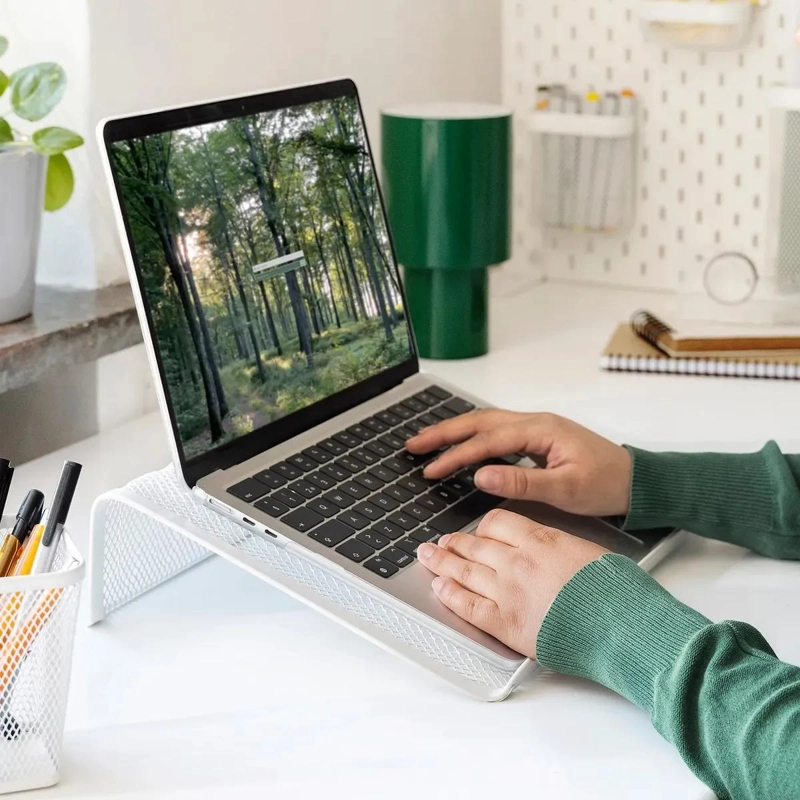 SOPORTE ERGONOMICO PARA NOTEBOOK EN ACERO BLANCO - 5