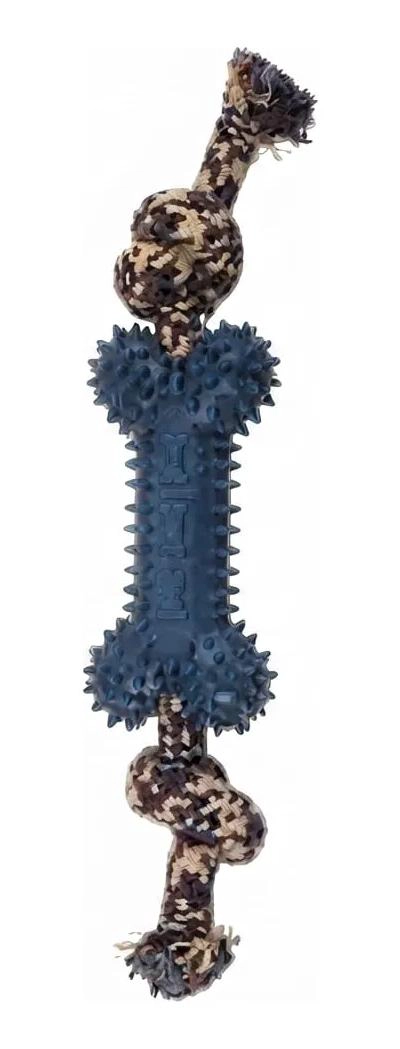 JUGUETE INTERACTIVO DE CUERDA Y HUESO PARA PERROS 28 CM - 1